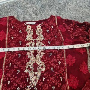 Womens Red and Silver Suit